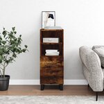 vidaXL Buffet Chêne fumé 34 5x34x90 cm Bois d'ingénierie