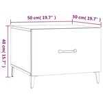 vidaXL Tables basses avec pieds en métal 2 Pièces Chêne fumé 50x50x40 cm