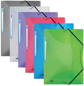 Lot de 20 Chemise 3 rabats Elastiques HAWAI PP 24x32 cm Translucides Assortis ELBA