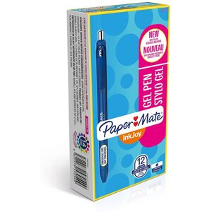 Stylo Encre Gel Grip Inkjoy Gel Pointe Moyenne Bleu x 12 Paper Mate