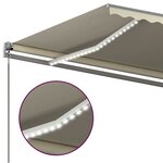 vidaXL Auvent automatique et capteur de vent et LED 6x3 5 m Crème