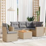 vidaXL Salon de jardin avec coussins 6 Pièces beige résine tressée