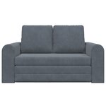 vidaXL Canapé-lit au sol 2 en 1 Gris foncé 148x71x83 cm Velours