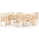 vidaXL Ensemble à dîner de jardin 7 Pièces bois massif de pin