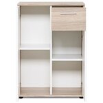 Meuble de rangement Petit Buffet - Blanc mat et chêne Sonoma - Classique - 60 cm