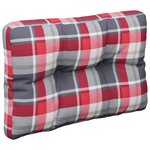 vidaXL Coussin de palette motif à carreaux rouge 60x40x12 cm tissu