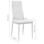 vidaXL Chaises à manger lot de 4 blanc similicuir