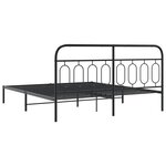 vidaXL Cadre de lit métal avec tête de lit noir 193x203 cm