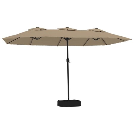 vidaXL Parasol à double tête taupe 449x245 cm