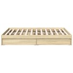 vidaXL Cadre de lit avec tiroirs sans matelas chêne sonoma 135x190 cm