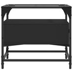 vidaXL Table basse avec dessus en verre noir 50x50x45 cm acier