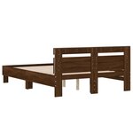 vidaXL Cadre de lit avec tête de lit et LED chêne marron 120x200 cm