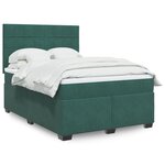 vidaXL Sommier à lattes de lit et matelas Vert foncé 140x190cm Velours