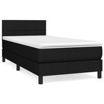 vidaXL Sommier à lattes de lit avec matelas Noir 90x200 cm Tissu