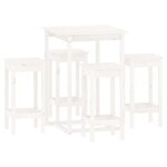 vidaXL Ensemble de bar 5 Pièces Blanc Bois de pin massif