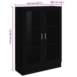 vidaXL Armoire à vitrine Noir 82 5x30 5x115 cm Bois d'ingénierie