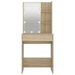 vidaXL Coiffeuse avec LED Chêne sonoma 60x40x140 cm