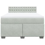 vidaXL Sommier à lattes de lit et matelas Gris clair 160x200cm Velours