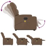 vidaXL Fauteuil inclinable de massage électrique Marron Tissu