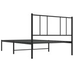 vidaXL Cadre de lit métal avec tête de lit noir 80x200 cm