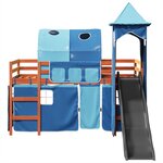 vidaXL Lit mezzanine enfants avec tour bleu 90x190 cm bois pin massif