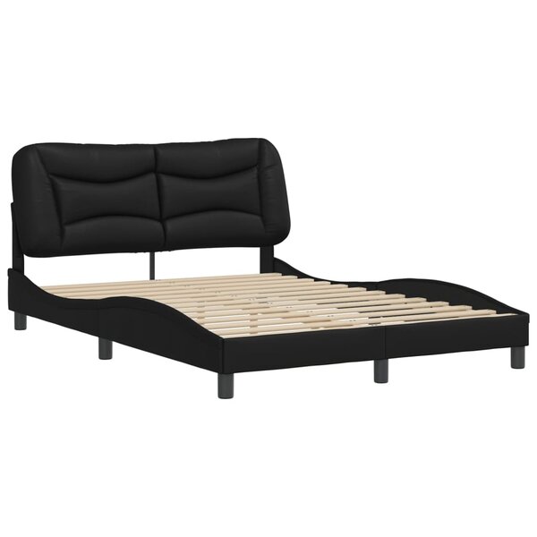 vidaXL Cadre de lit avec tête de lit Noir 140x200 cm Similicuir