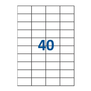 Lot de 200 Planches étiquettes autocollantes sur feuille A4 : 52 5 x 29 7 mm (40 étiquettes par feuille)