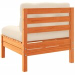 vidaXL Salon de jardin 6 Pièces avec coussins cire marron bois pin massif