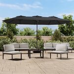 vidaXL Parasol à double tête anthracite 449x245 cm