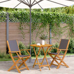 vidaXL Ensemble de bistro 3 Pièces anthracite tissu et bois massif