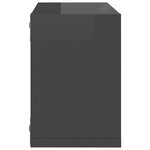 vidaXL Étagères cube murales 6 Pièces gris brillant 22x15x22 cm