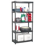 vidaXL Étagère de rangement à 5 niveaux Noir 91 5x45 7x185cm Plastique