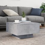 vidaXL Table basse avec lumières LED gris béton 55x55x31 cm