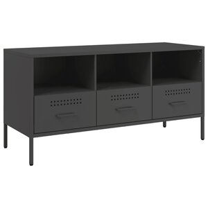 vidaXL Meuble TV noir 100 5x39x50 5 cm acier laminé à froid