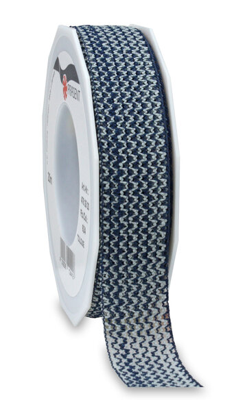 Ruban toulouse dentelle 20-m-rouleau 25 mm bleu foncé