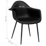vidaXL Chaises à manger lot de 2 noir PP