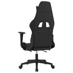 vidaXL Chaise de jeu de massage avec repose-pied Noir et blanc Tissu