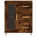 vidaXL Buffet haut Chêne fumé 69 5x34x180 cm Bois d'ingénierie