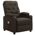 vidaXL Fauteuil de massage Marron foncé Tissu