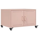 vidaXL Table basse rose 68x50x43 5 cm acier laminé à froid