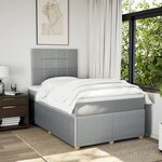 vidaXL Sommier à lattes de lit avec matelas Gris clair 120x200cm Tissu