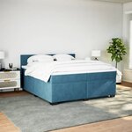 vidaXL Sommier à lattes de lit et matelas Bleu 200x200 cm velours
