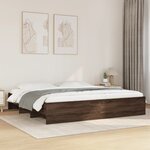 vidaXL Cadre de lit chêne marron 180x200 cm bois d'ingénierie