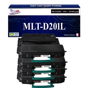 T3AZUR - 4x Toners compatibles avec Samsung MLT-D201L MLTD201L pour Samsung ProXpress M4030ND M4080FX M 4030ND M 4080FX