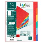 Intercalaires Carte Lustrée 400g 6 Positions - A4 Maxi - Couleurs Assorties - X 25 - Exacompta