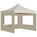 vidaXL Tente de réception pliable avec parois Aluminium 3 x 3 m Crème