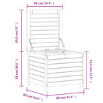 vidaXL Repose-pied de jardin blanc 62x63 5x53 5 cm bois de pin massif