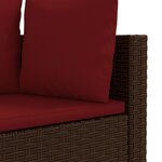 vidaXL Salon de jardin avec coussins 9 Pièces marron résine tressée