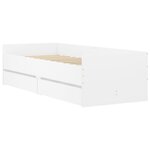 vidaXL Cadre de lit avec tiroirs blanc 75x190 cm