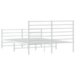 vidaXL Cadre de lit métal sans matelas et pied de lit blanc 140x200 cm